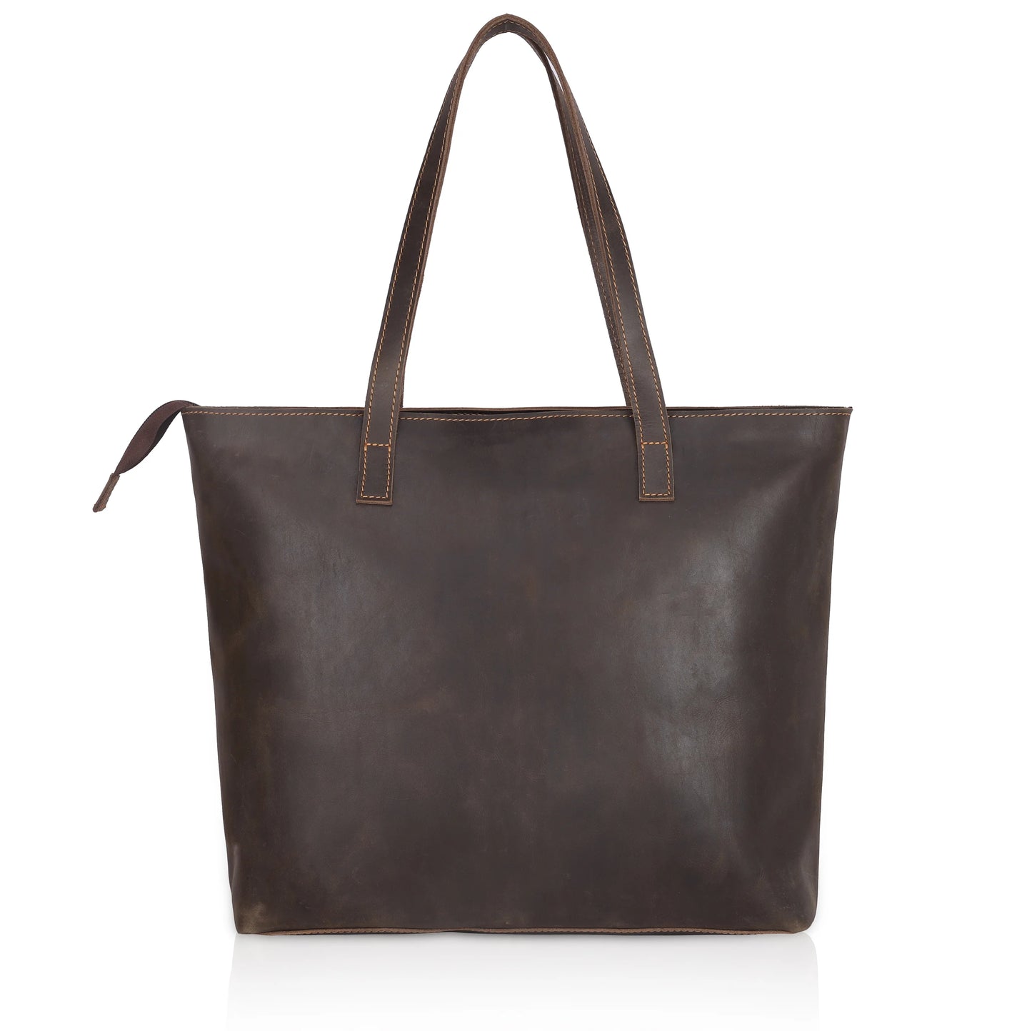 LADIES TOTE BAG IN OIL PULL-UP LEATHER
