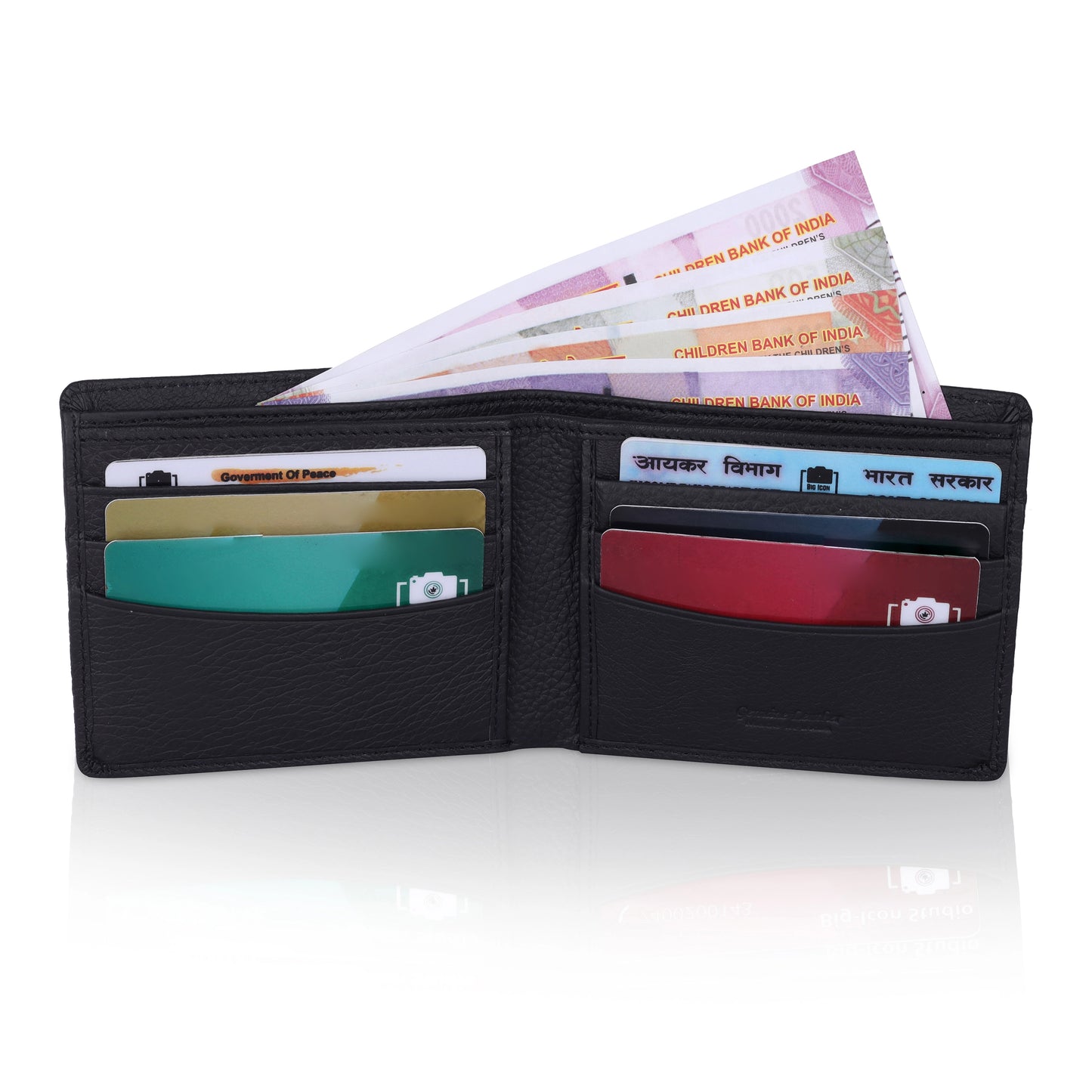 MENS ITALIAN LEATHER WALLET 6 CARD SLOTS