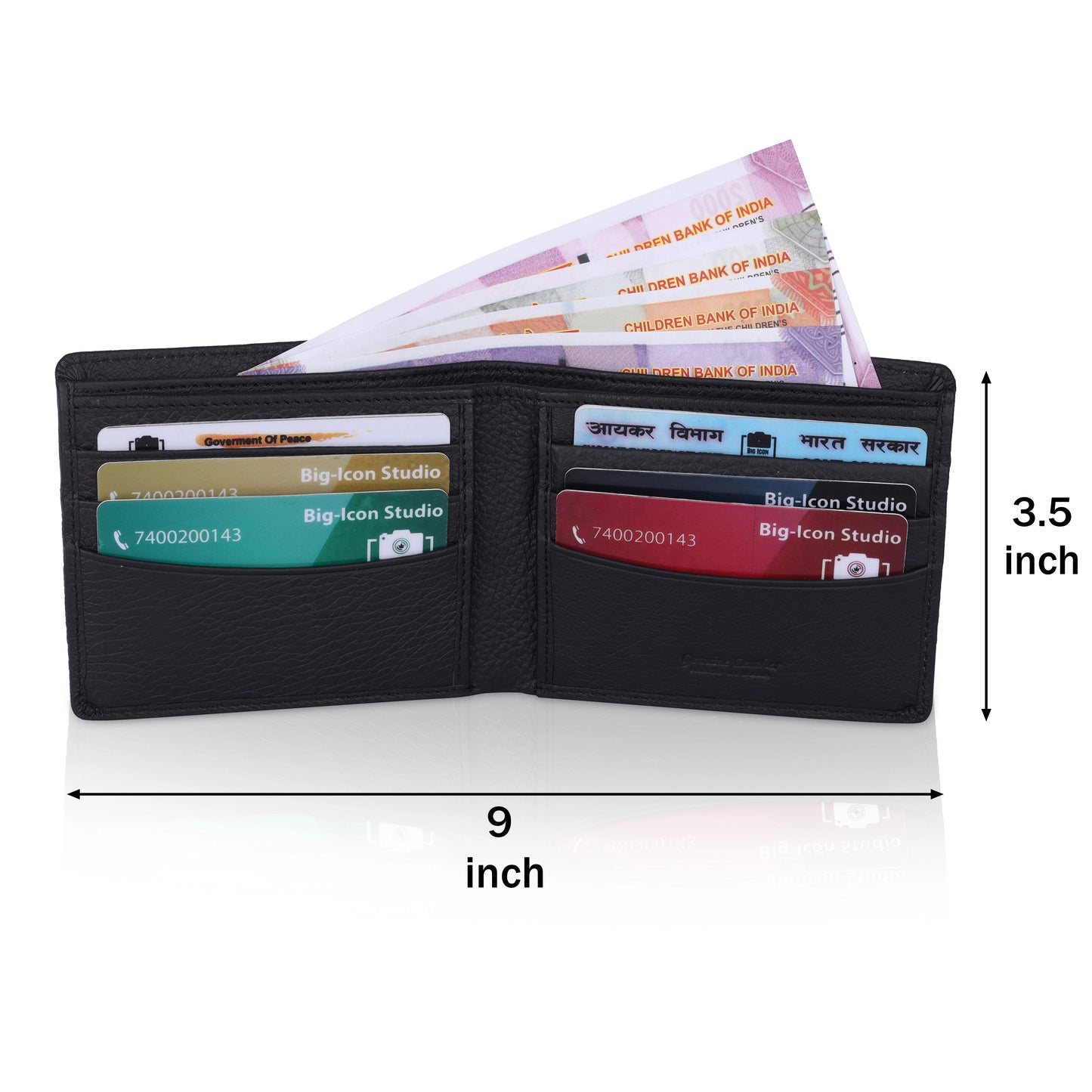 MENS ITALIAN LEATHER WALLET 6 CARD SLOTS