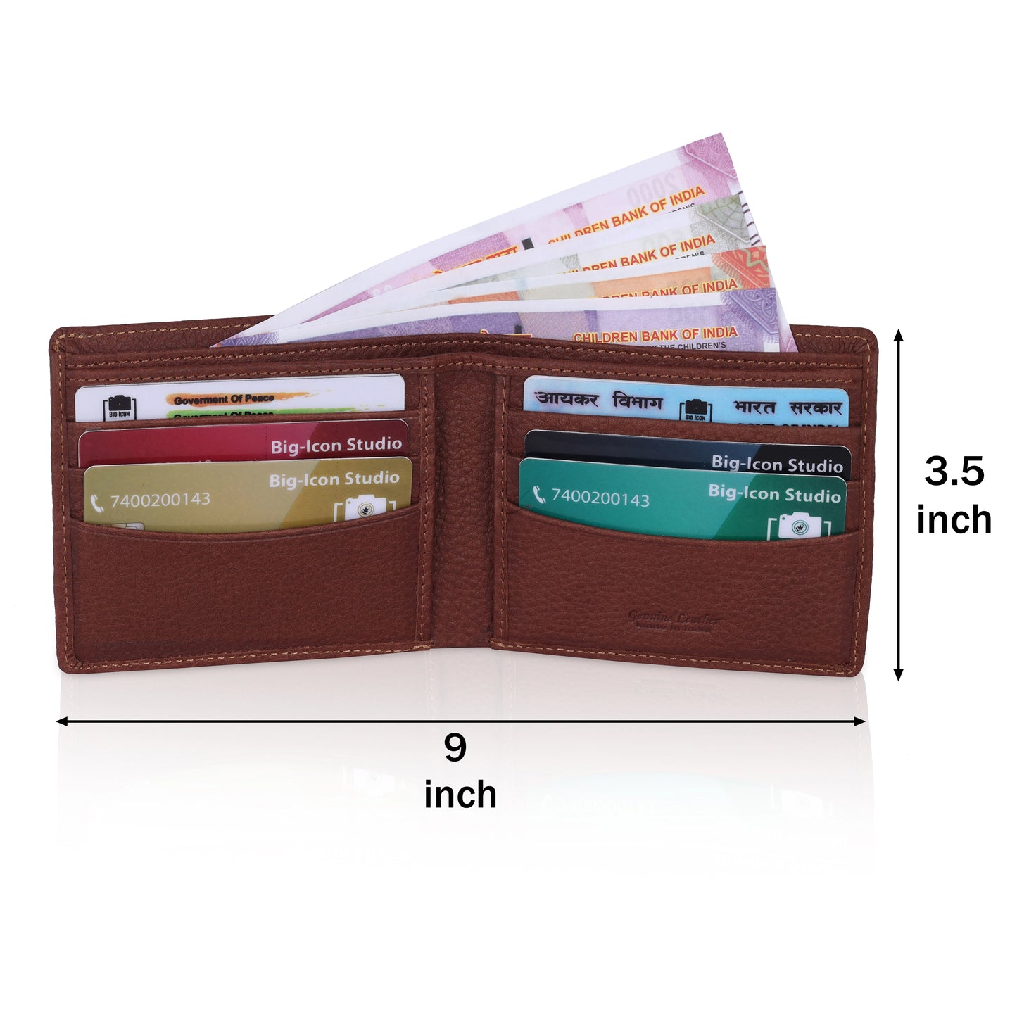 MENS ITALIAN LEATHER WALLET 6 CARD SLOTS