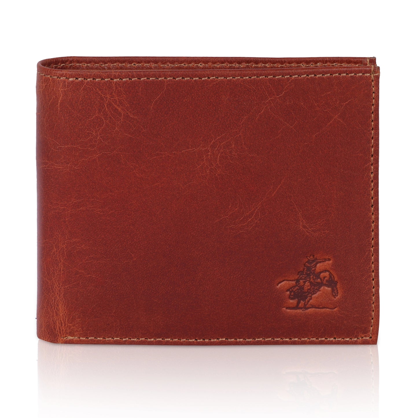 MENS OIL PULLUP CRUNCH LEATHER WALLET WITH 15 CARD SLOTS